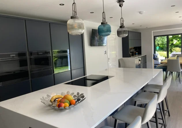 Image of a newly installed customer Mackintosh kitchen by AJ Group Derby